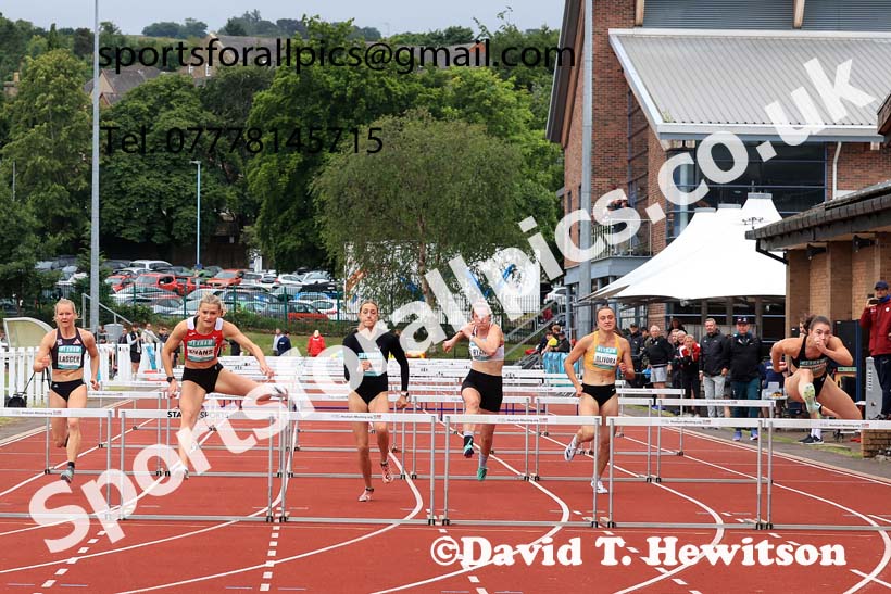 Womens Heptathlon 100 metres hurdles, 2024 EAP International Combined events, Hewcham, Northumberland.  Photo: David T. Hewitson/Sports for All Pics